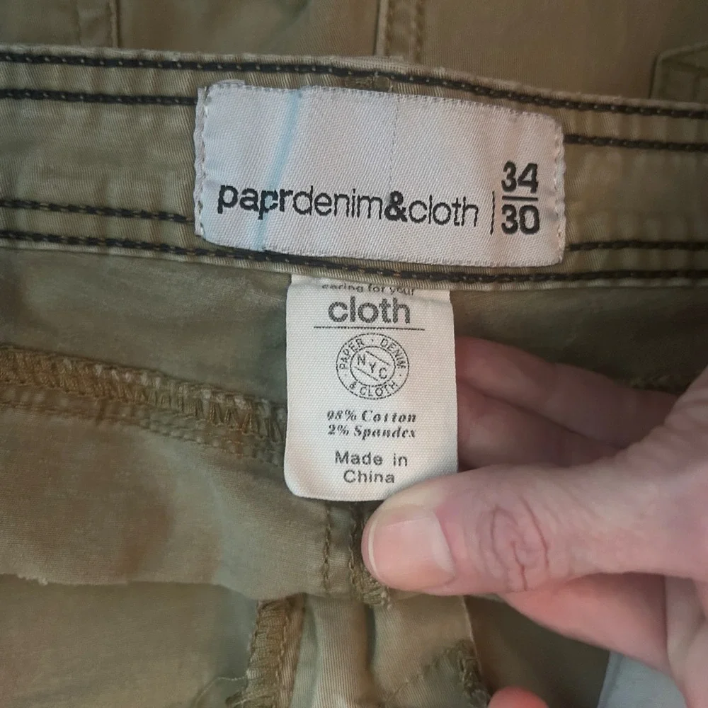 Paper‎ Denim & Cloth Mens Khaki Straight Leg Casual Chino Pants Size 34x30